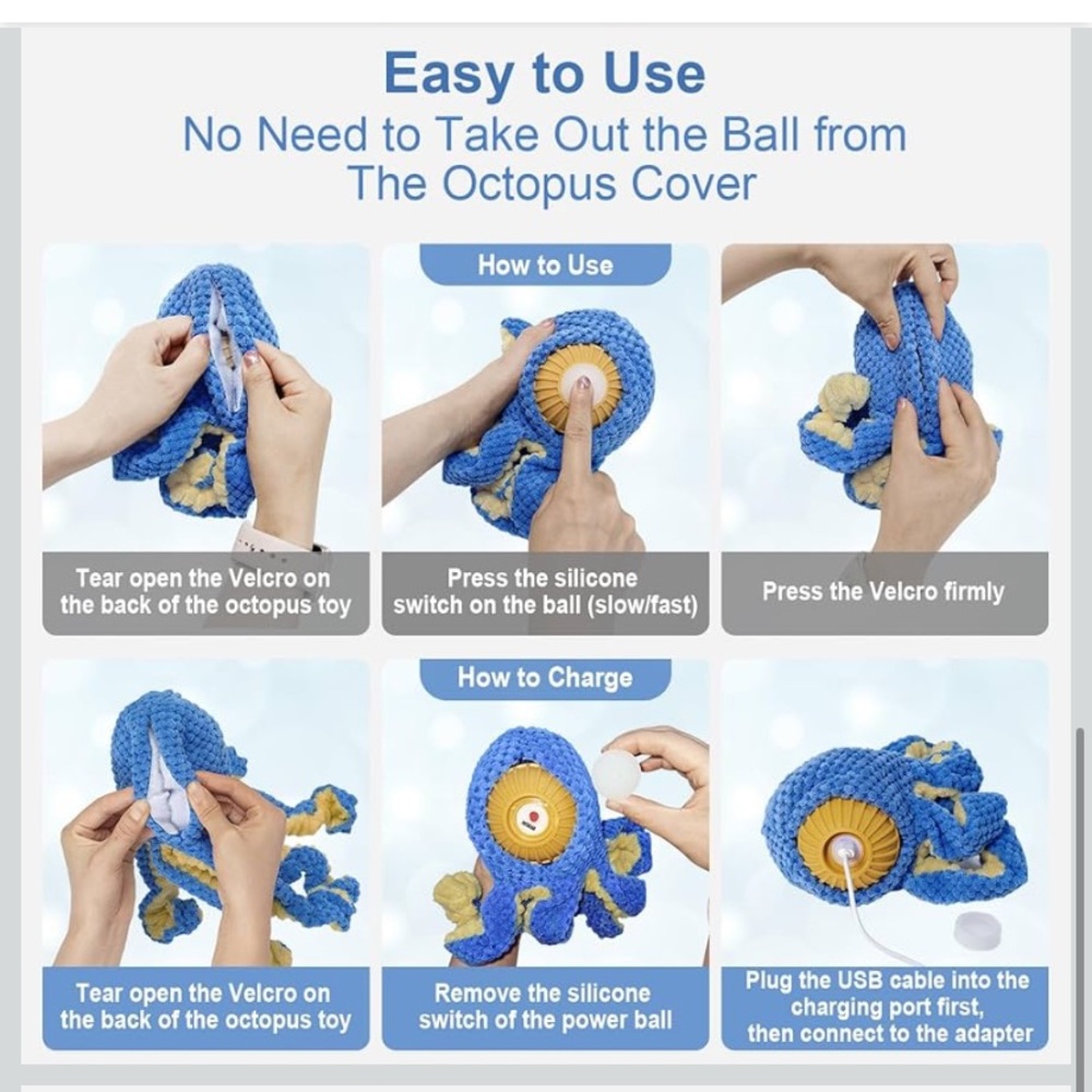 Interactive Moving Octopus Dog Toy – Durable Plush for Fetch & Tug - Picture 3 of 5